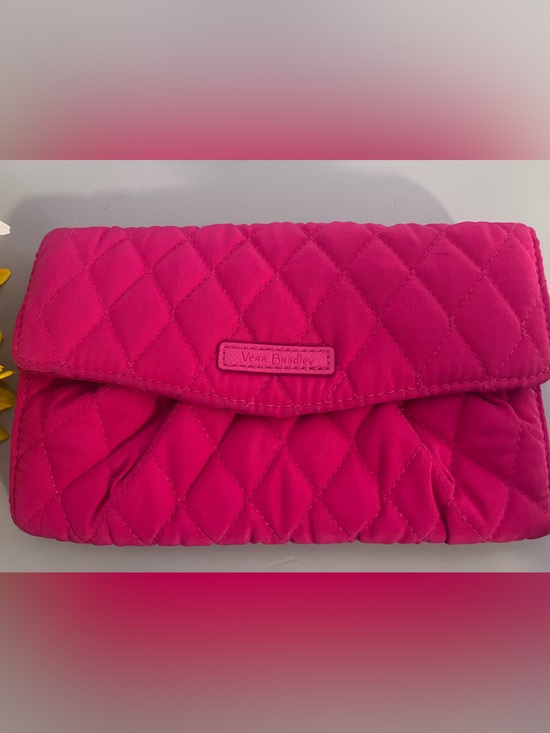 Vera Bradley Handbags - Vera Bradley Hot Pink Quilted Bow Wallet Clutch Organizer with Zip Pockets